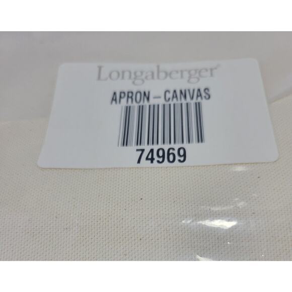 Longaberger Canvas Apron with Sage Piping and Pockets Item 74969 - Picture 3 of 3
